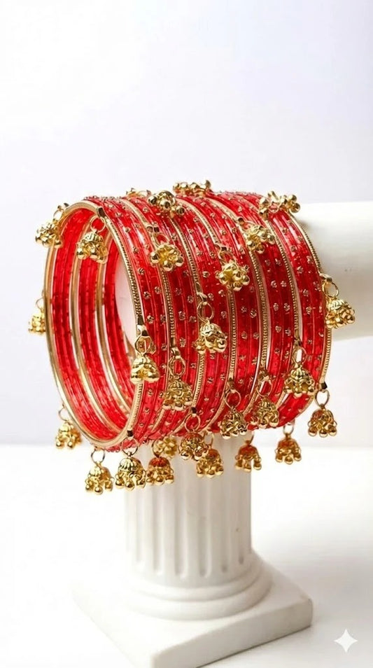 Viral Kashmiri Bangles (Red & Gold)