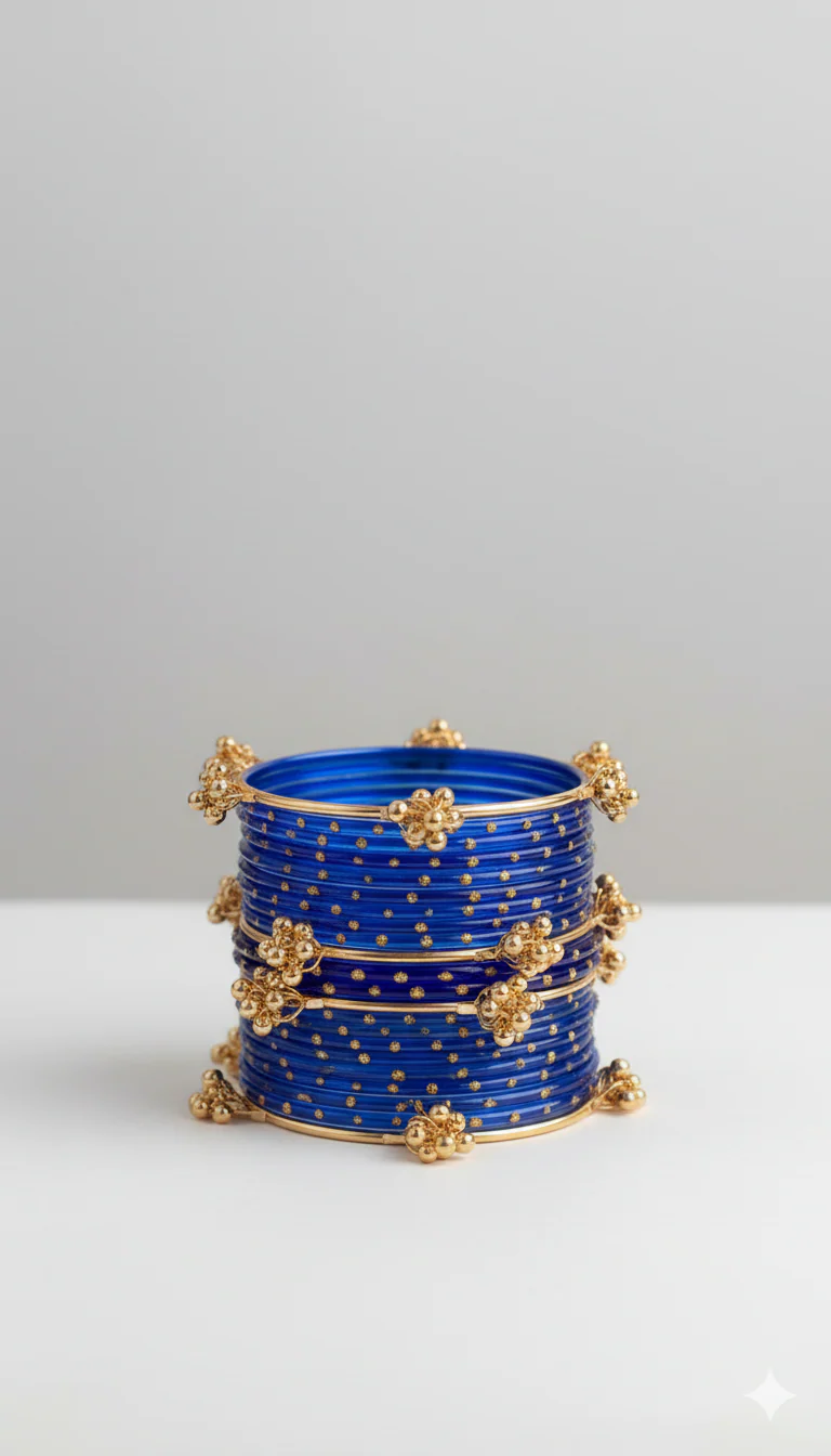 Viral Kashmiri Bangles(Golden Blue)