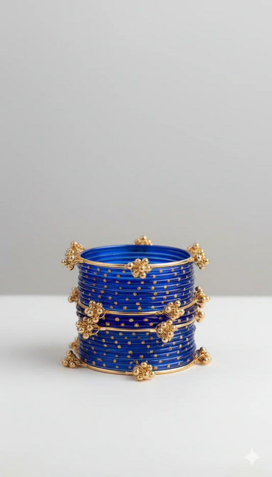 Viral Kashmiri Bangles(Golden Blue)