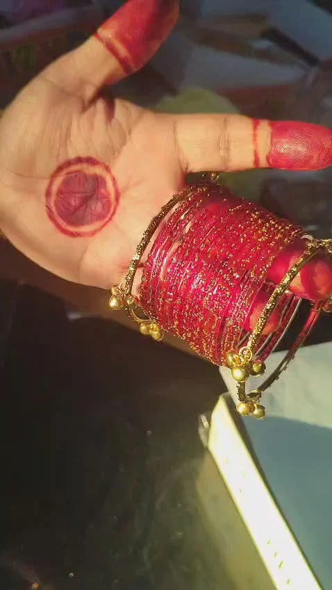 Viral Kashmiri Bangles (Red & Gold)