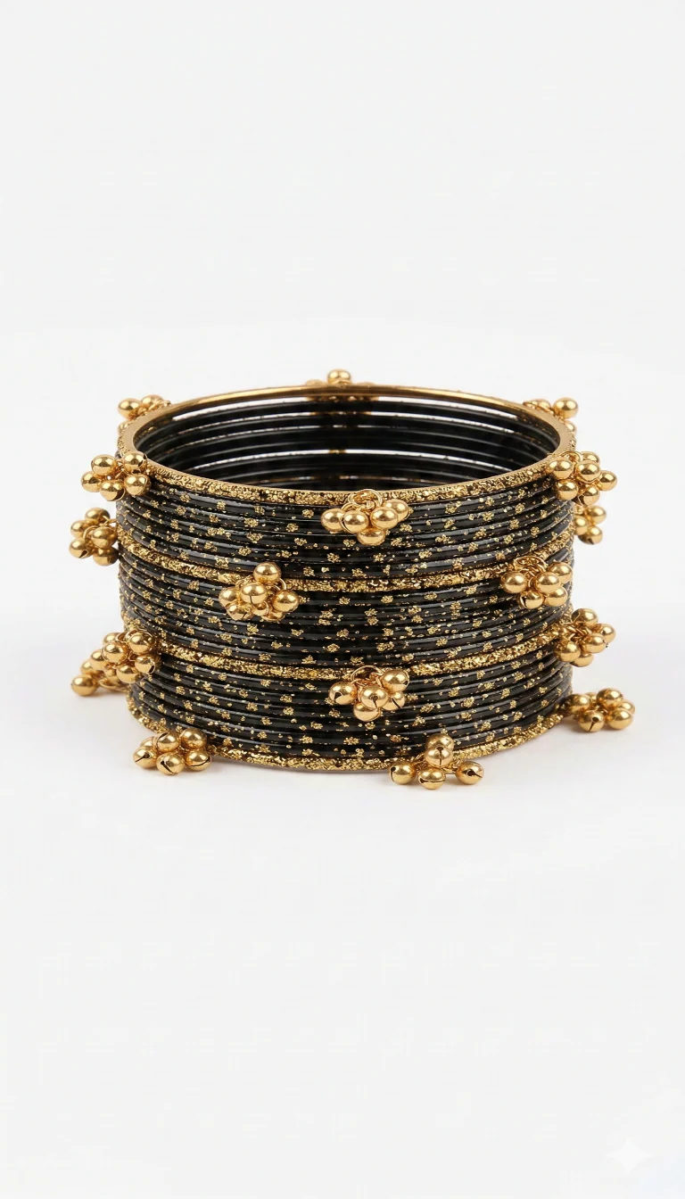 Viral Kashmiri Bangles Golden Black